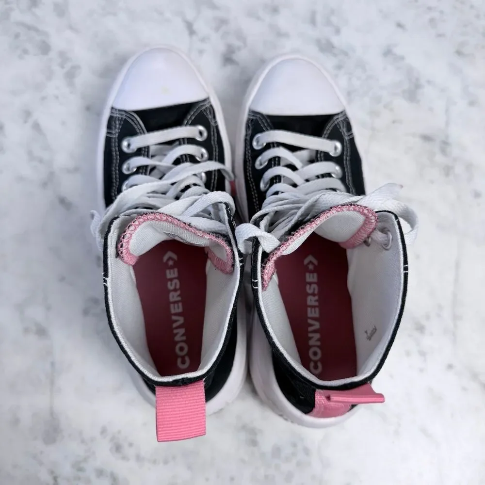 Converse Chuck Taylor All Star Move Hi - Black Pink White Platform 5.5